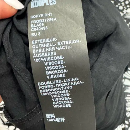 The Kooples Messy Butterfly Dress Wrap Knee Black White Size 3 US Large NEW