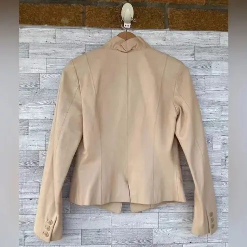 Max Mara leather jacket ruffle collar size 4