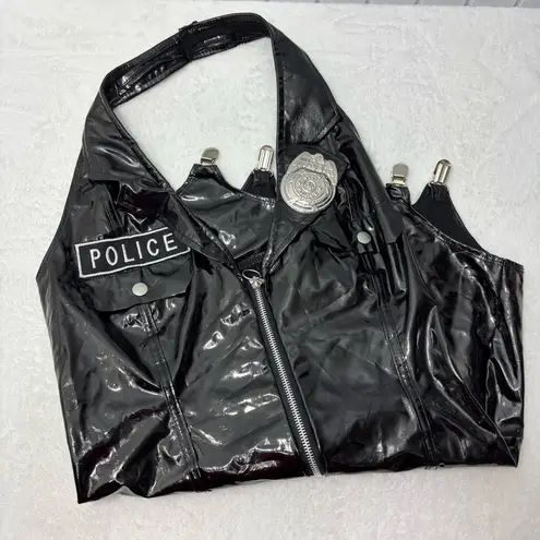 Spirit Shiny Black Police Bodysuit Size M