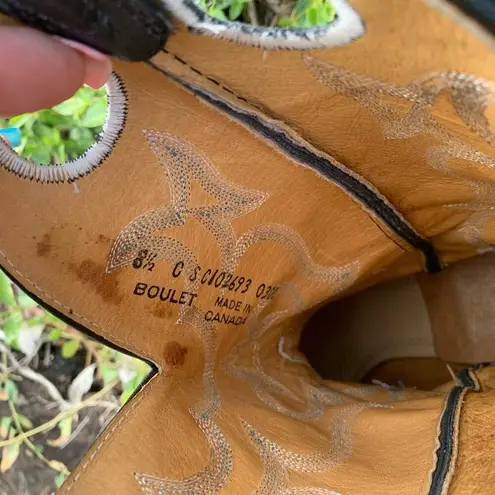 Boulet black round toe mermaid top cowboy boots 8.5C Size 8.5