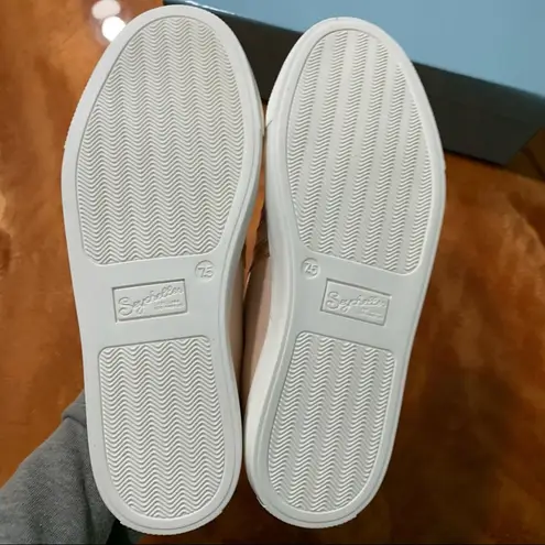 Seychelles New Stand Out Blush Suede Sneaker striped classic style