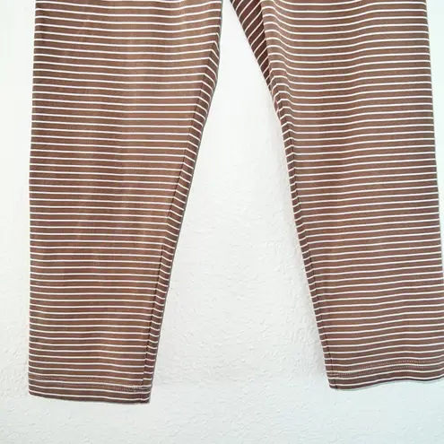 Charlotte Olympia Olympia Activewear Tan Striped Cropped Leggings