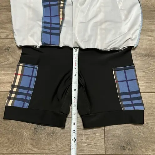 SparkleSkirts 15” High Rise Blue Plaid Running Tennis Skirt Skort Size Medium