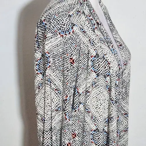 Bobeau Snakeskin Print Open Knit Cardigan Size Medium Stretchy Cardigan