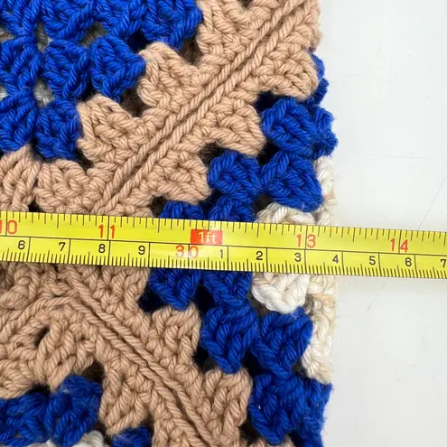 Handmade  Granny Square Handbag Blue & Taupe