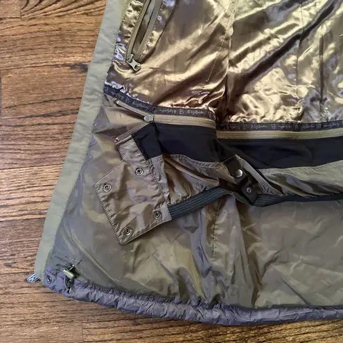 B by Burton Women's Jacket XS Olive Green Black Hooded Quilted Coat Snowboard Green