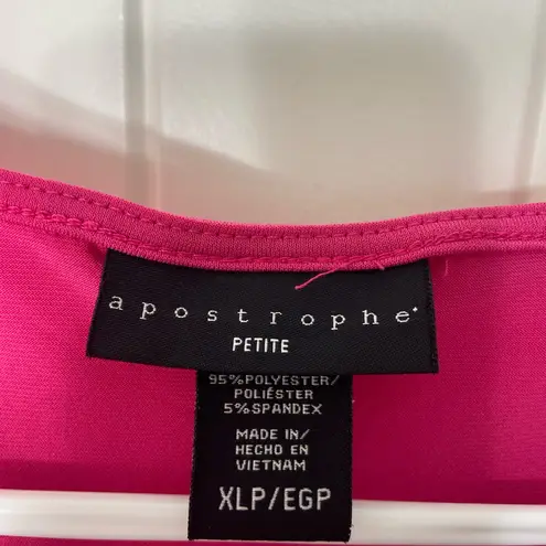 Apostrophe women’s pink stretch scoop neck tie loose sleeve empire blouse top