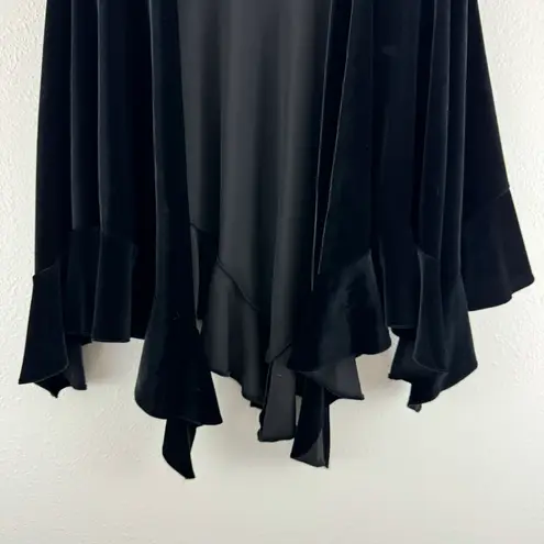 Alex Evenings Vintage 90s Black Velvet Petite Goth Formal Long Drape Shawl