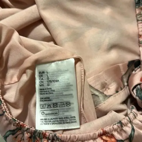 Johanna Ortiz for H&M Sleeveless Square Floral Print Bow tie top Pink Size L