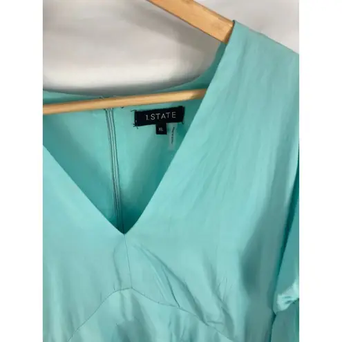 1. State Bubble Sleeve V Neck Dress in Blue River Size XL