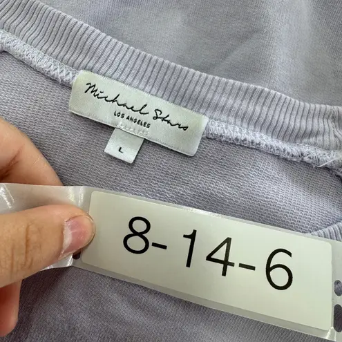 Michael Stars Sweatshirt Womens Large Kai Purple Pullover Sweatshirt Crew Neck