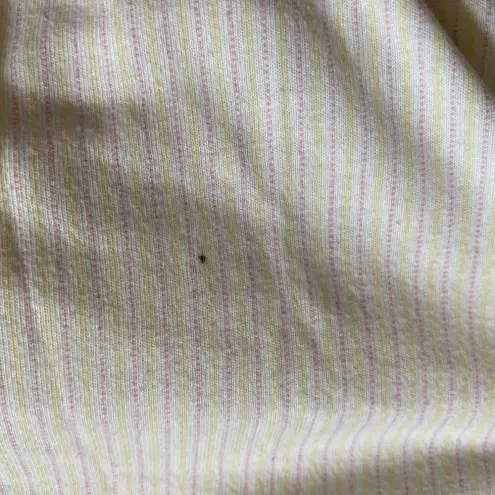 Vintage Karen Neuburger Embroidered Pink Striped Floral Nightgown Size‎ Small White