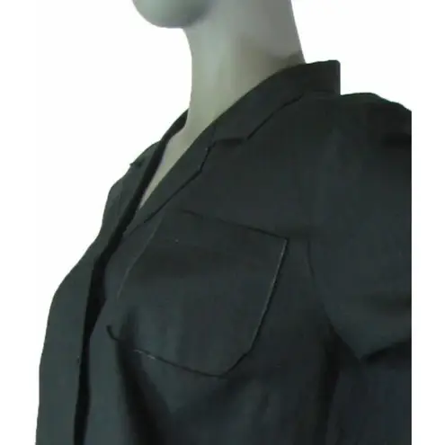 Harvé Benard Harve Benard,18W, Black Linen Blend Shirt, long sleeve button front blouse, $23