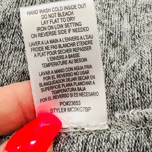 Bobeau GREY LEOPARD ONE-BUTTON FLEECE WRAP CARDIGAN