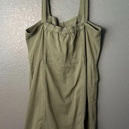 Gap  Olive Green Button-Front Utility Jumper Dress - Women's XL