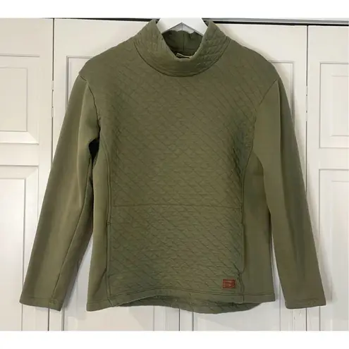 L.L. Bean green quilted funnel neck pullover sweater small