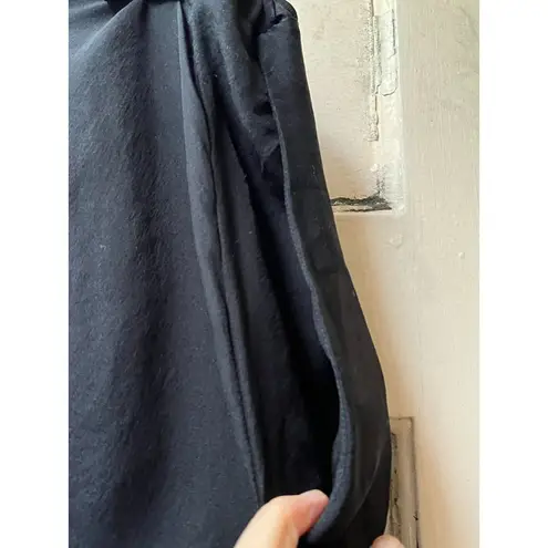 Italian Masnada high rise wide leg 100% Silk Black breezy lightweight pants 6