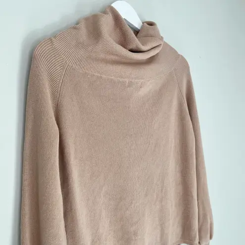 Umgee NWT  Women’s Drawstring Neckline Cowl Neck Off Shoulder Sweater Tan Small