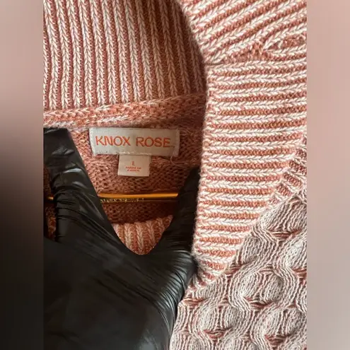 Knox Rose  Women's Sweater Pullover Mock Turtleneck long sleeve Cream Size L - Image 4