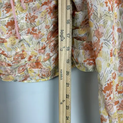 Free People  Mabel Printed Blouse M Spring Combo Floral Boho Cottagecore Milkmaid