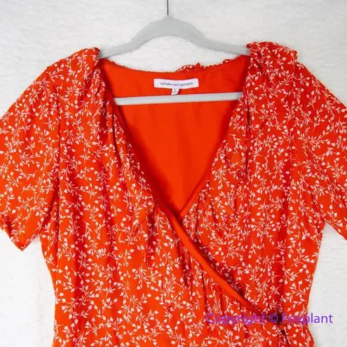 New! Cupcakes and Cashmere Women's Kiley CDC Wrap Dress with Ruffles Red Size L