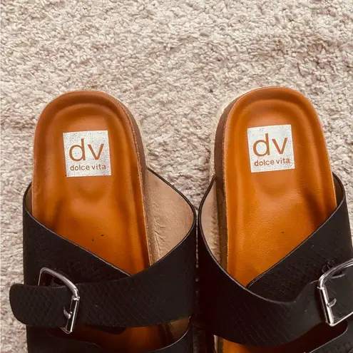 Black Double Strap Sandals by dv Dolce Vita Size 9
