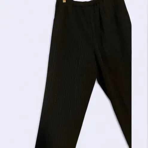 Briggs New York  women's dress pants black with silver accent stripe, size 12P