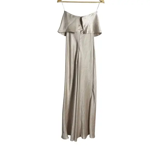 Bec & Bridge The Dreamer Champagne Sand Satin Strapless Maxi Formal Dress Size 2