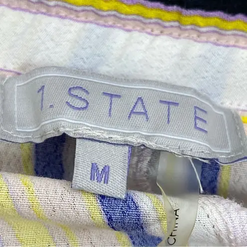 1. State  Striped Wide Leg High Rise Capri Palazzo Pants Pink Multi Medium - Image 6