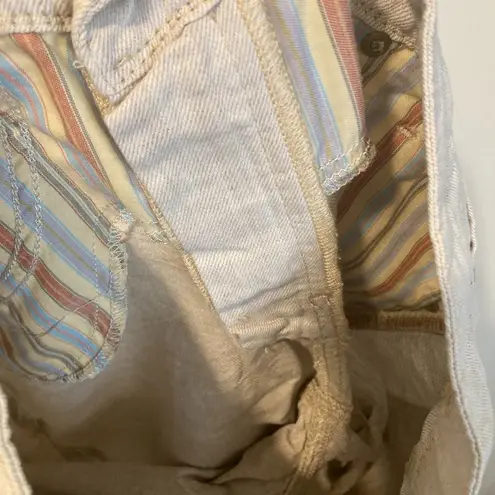 MET women's size 29 lightweight linen blend gold studded beige casual pants