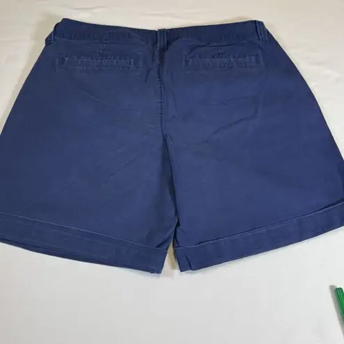 Old Navy  Women's Shorts‎ Size 10 Navy Blue Chino Khaki Mid Rise Cuffed Pockets #