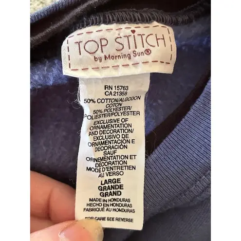 Vintage Cat Sweatshirt by Morning Sun Size Large, Embroidered Holiday Kittens Blue