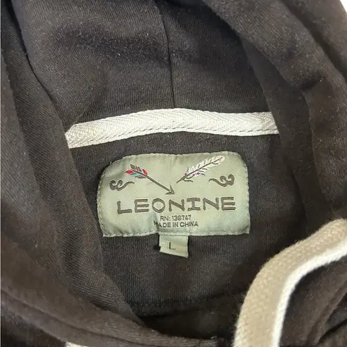 Cozy Fall Goblincore Warm Chocolate Brown Leonine Cotton Pullover Hoodies Size L Size L