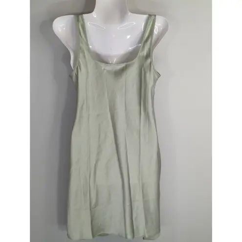 Aritzia Wilfred Sage Green TRYST Square Neck Mini Satin Slip Dress Women's Small