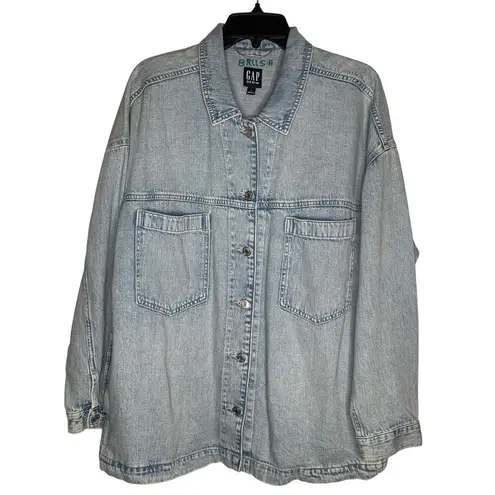 Gap Vintage  Denim Jean Utility Shirt Jacket Oversized Women's Size Large