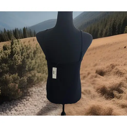 NWT Chic J.Crew Womens Sz S Soft Touch Solid Black Tank Top H180 Sweet