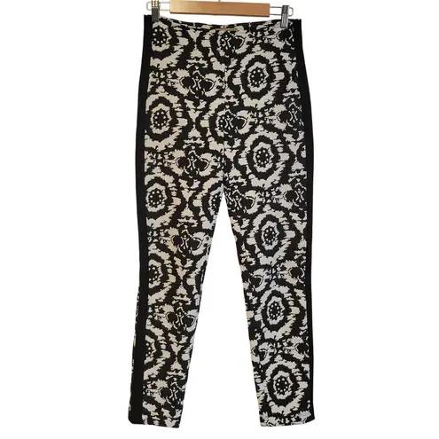 Bandolera Brocade Pants Women Black & White Geometric Indie Artsy EU 36 US 6