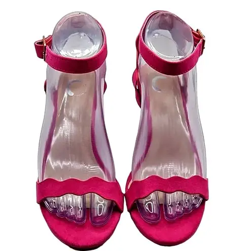 Journee Collection Loucia Women’s Wedge Sandals Size 6 Fuchsia Pink