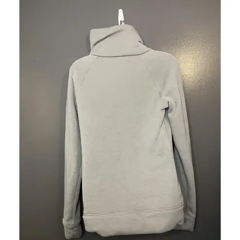 Oakley Sweater Womens Medium Gray Funnel Neck Snap Collar Fleece Pullover