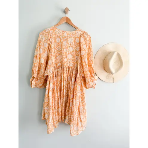 Daughters of India | Kyra Mini Dress in Tangerine | Sz S Orange