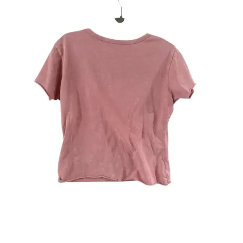 AC/DC Women's Pink Short Sleeve Tee with Pearl Embellishments M