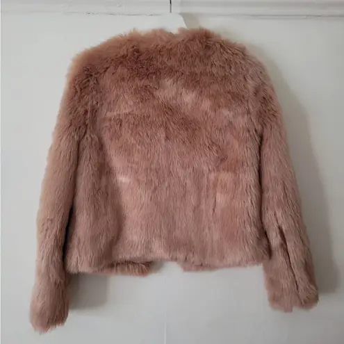 ASOS Warehouse Blush Pink Teddy Fur Coat Jacket Size Small