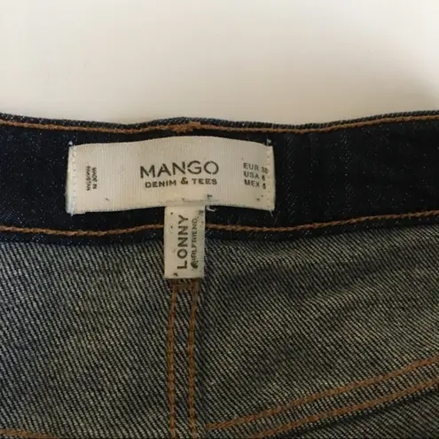 Mango  Relaxed Lonny Girlfriend‎ Ankle Crop Jeans Blue Denim Womens Size 8…