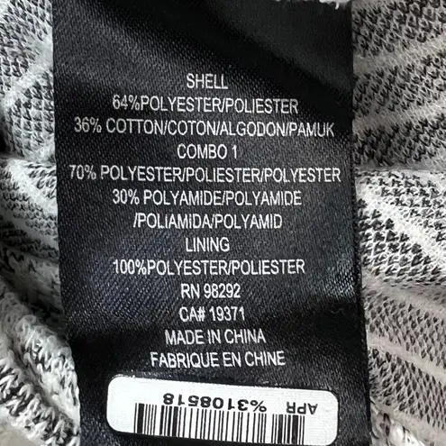 Tibi Whitby Faux Leather Panel Fit & Flare Dress 2 Stretch Tweed Monochrome