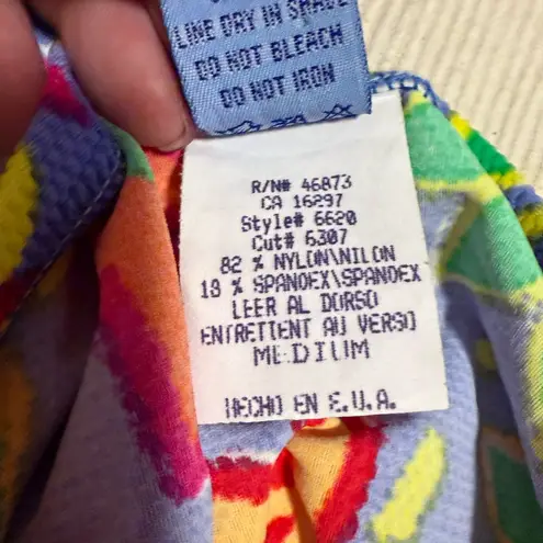 Red and Purple One Piece Swimsuit with Cover up Skirt Size M