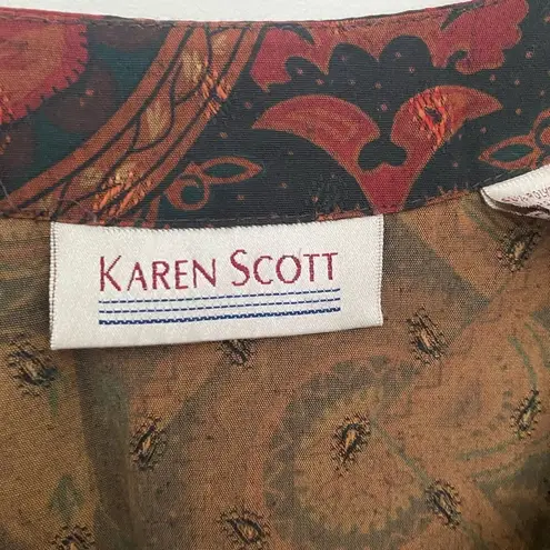 Karen Scott  SZ M open front vintage blouse - Image 3