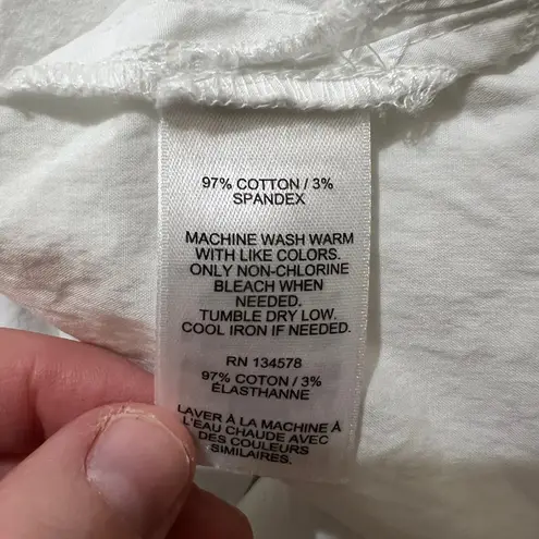 Vineyard Vines  Cotton Blend White Ruffled Collar Blouse - sz M