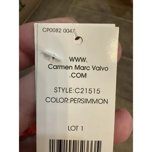 Carmen Marc Valvo Women's Crochet One-Piece Swimsuit Size 8 Persimmon