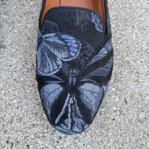 Valentino Garavani Valentino Rockstud Camu butterfly embroidered smoking slippers loafers flats 37