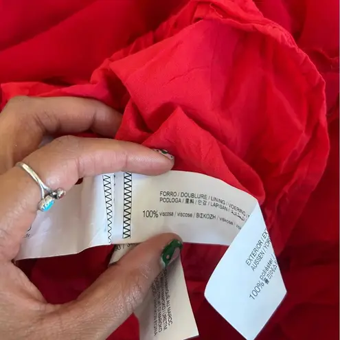 Pull&Bear Ruffled Red Mini Dress Size XS